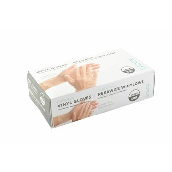 Sanix Rękawice winylowe niepudrowane rozmiar Large 100 szt
