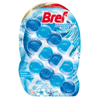 Bref WC Brilliant Gel All in 1 Zawieszka myjąco-zapachowa do muszli WC ocean arktyczny 3 x 42 g