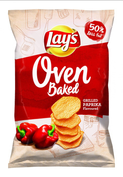 Lay's Oven Baked Pieczone formowane chipsy ziemniaczane o smaku grillowanej papryki 125 g