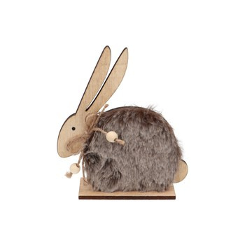 EM&EM Wielkanocna figurka drewniana zajączek 11x12,5x4 cm