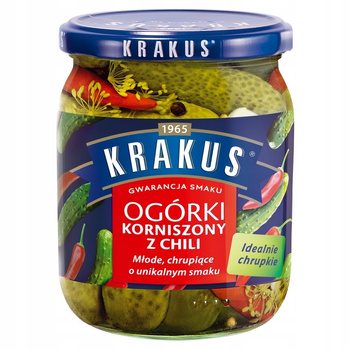 Krakus Ogórki korniszony z chili 500 g