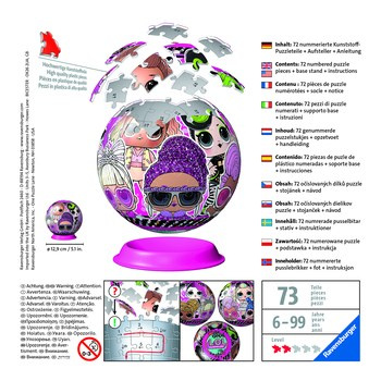 Puzzle 3D Kula: LOL Surprise 73 elementy