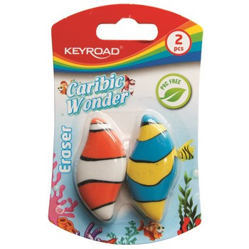Gumka uniwersalna KEYROAD Caribic Wonder 2szt blister mix kolorów