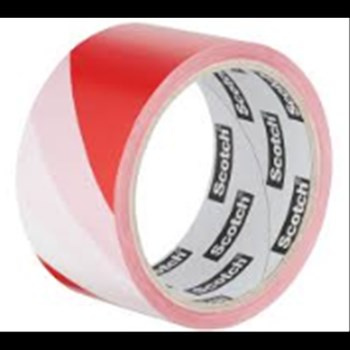 Taśma ostrzegawcza biało-czerwona Scotch, 50mmx30mx0,15mm