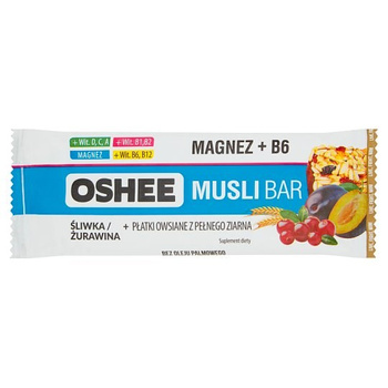 Oshee Musli Bar Suplement diety baton zbożowy śliwka żurawina 40 g