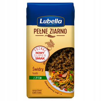 Lubella Pełne Ziarno Makaron świdry z żytem 400 g