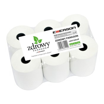 Rolka termiczna Zdrowy Paragon Emerson 57 mm x 100 m, zgrzewka = 6 szt., nie zawierają bisfenoli (m.in. BPA i BPS)