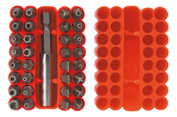 Końcówki wkrętakowe z uchwytem, zestaw 33 szt