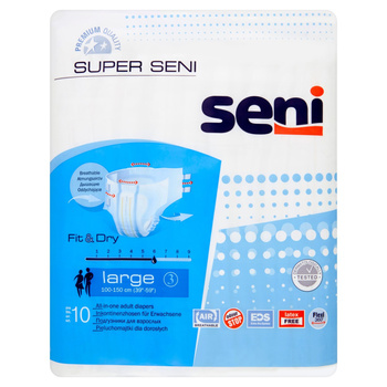 Seni Super Large Pieluchomajtki dla dorosłych 10 sztuk