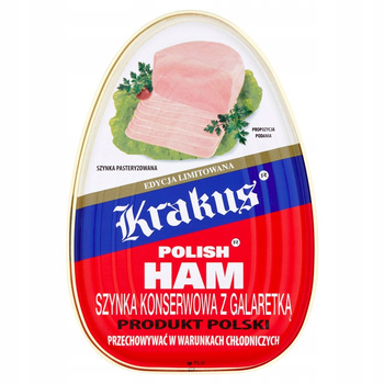 Krakus Szynka konserwowa z galaretką 455 g