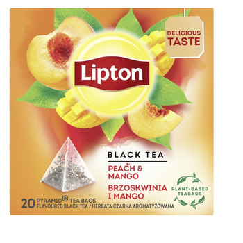 Lipton Herbata czarna aromatyzowana brzoskwinia i mango 36 g (20 torebek)