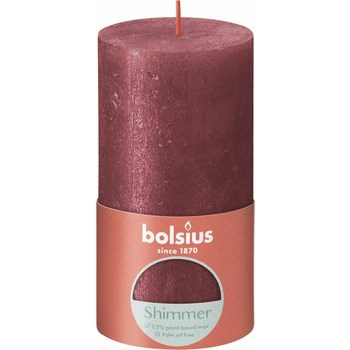 Bolsius Świeca pieńkowa rustic Shimmer 130/68 Czerwony