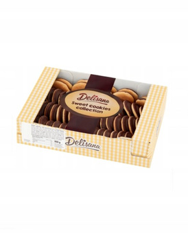 Delisana Biszkopty z galaretką o smaku wieloowocowym w czekoladzie 800g