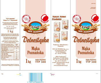 Młyn Jaczkowice Dolnośląska Mąka poznańska pszenna typ 500 1 kg