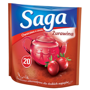Saga Herbatka owocowa o smaku żurawina 34 g (20 torebek)