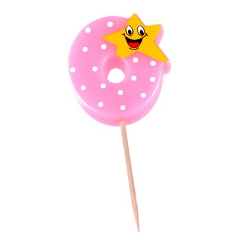 Świeczka cyferka z gwiazdką numer 0