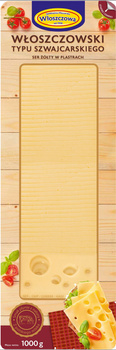 Włoszczowa Ser żółty włoszczowski typu szwajcarskiego w plastrach 1000 g