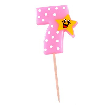 Świeczka cyferka z gwiazdką numer 7