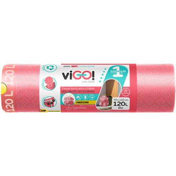 viGO! Eko Worki LD z taśmą 4 SEASONS ORIGINAL truskawka 120 l 8szt