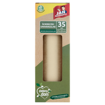 Jan Niezbędny Zielony dom Ściereczki uniwersalne biodegradowalne 27 cm x 25 cm 35 szt