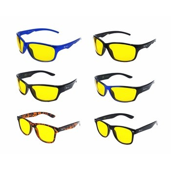 Okulary do jazdy z żółtą szybą