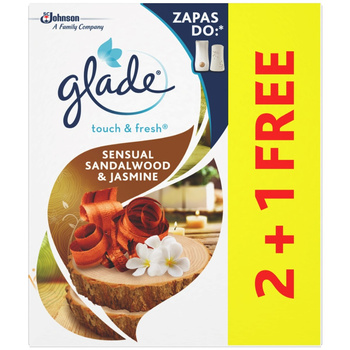 Glade Touch & Fresh Sensual Sandalwood & Jasmine Zapas do odświeżacza powietrza 3 x 10ml