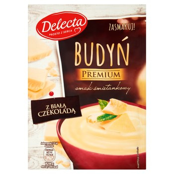 Delecta Premium Budyń smak śmietankowy z białą czekoladą 47 g