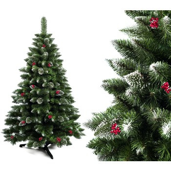 Choinka sosna ośnieżona z czerwoną jarzębiną 150 cm