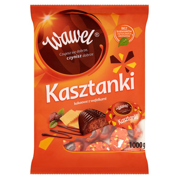 Wawel Kasztanki kakaowe z wafelkami Czekoladki nadziewane 1000 g