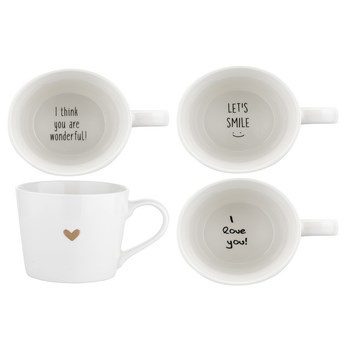 Kubek Gold Heart z napisem w środku 400ml mix 3 Florina