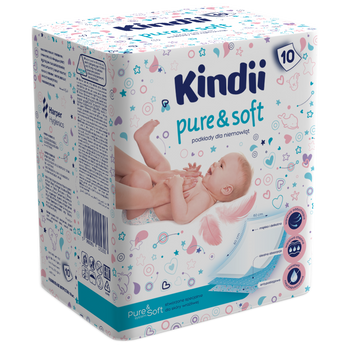 Kindii Pure & Soft Podkłady dla niemowląt 10 szt
