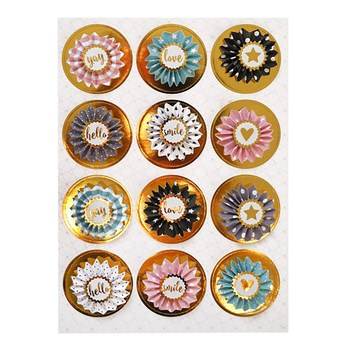 Rozetki samoprzylepne INCOOD ozdobne 12 szt mix kolorów