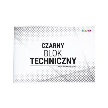STRIGO blok techniczny A4 10 kartek czarny  190g/m2