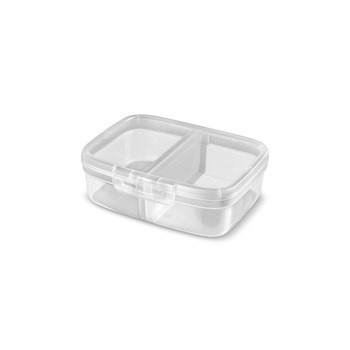 Pojemnik na żywność prostokątny z przegrodą Snap Box Transparentny 1,8L. Curver