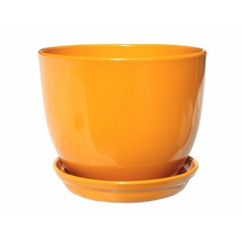 Doniczka CLASSIC 13,5 z podstawkiem miodowa