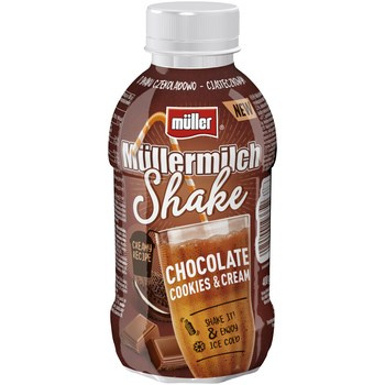 Müller Müllermilch Shake Napój mleczny o smaku czekoladowo-ciasteczkowym 400 g