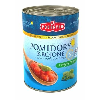 Pomidory krojone z bazylią i oregano Podravka 400g