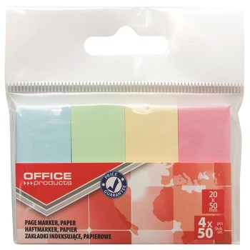Zakładka indeksująca OFFICE PRODUCTS 20x50mm zawieszka mix