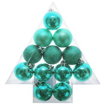 Zestaw bombek - choinka (12 szt.) miętowy