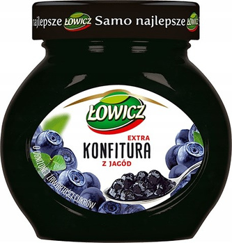 Łowicz Konfitura extra z jagód o obniżonej zawartości cukrów 240 g
