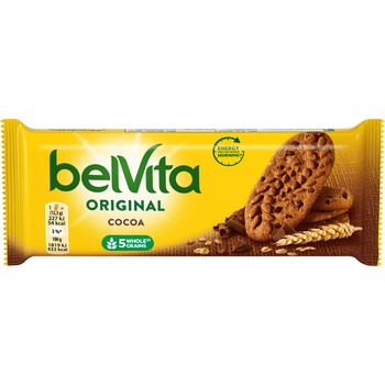 belVita Ciastka zbożowe o smaku kakaowym z kawałkami czekolady 50 g (4 sztuki)