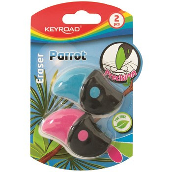 Gumka uniwersalna KEYROAD Parrot 2szt blister mix kolorów