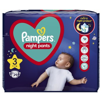 Pampers Night Pants Pieluchomajtki, rozmiar 3, 29 sztuk, 6kg-11kg