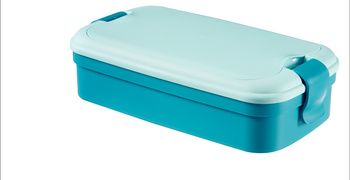 Pojemnik śniadaniowy ze sztućcami Lunch &go niebieski