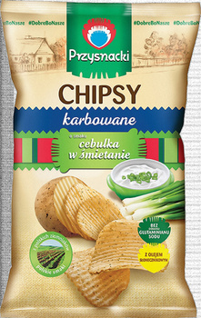 Przysnacki Chipsy karbowane o smaku cebulka w śmietanie 135 g
