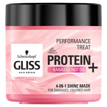 Gliss Protein+ Treat 4-in-1 Shine Maska do włosów Babassu Nut Oil nabłyszczająca 400 ml