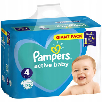 Pampers Active Baby, rozmiar 4, 76 pieluszek, 9kg-14kg