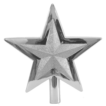 Gwiazda na czubek srebrna 25 cm.