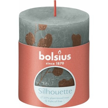 Bolsius Świeca pieńkowa rustic Silhouette 80/68 eukaliptusowa zieleń + eukaliptus