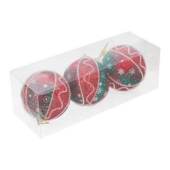 EM&EM Bombki na choinkę 3szt 8cm mix